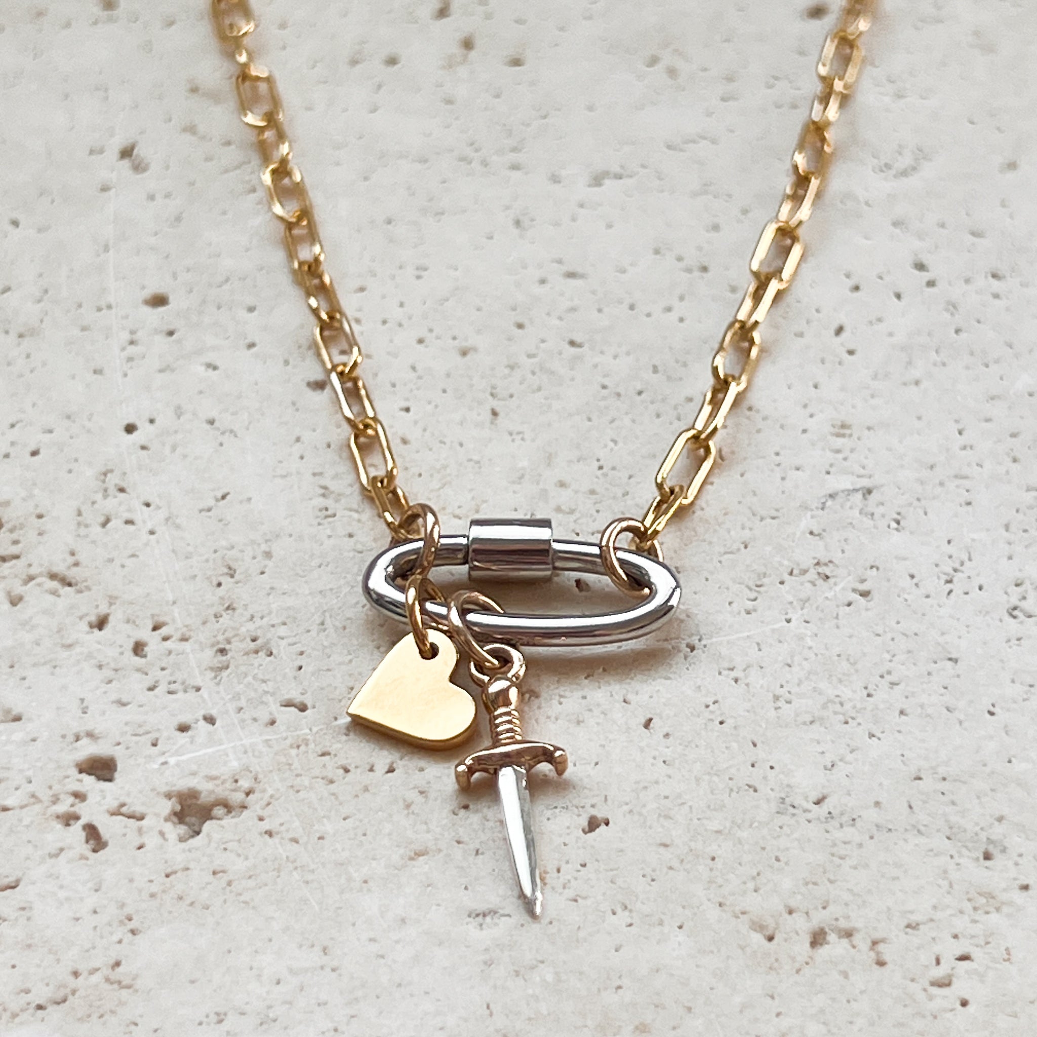Heart + Dagger Layering Necklace