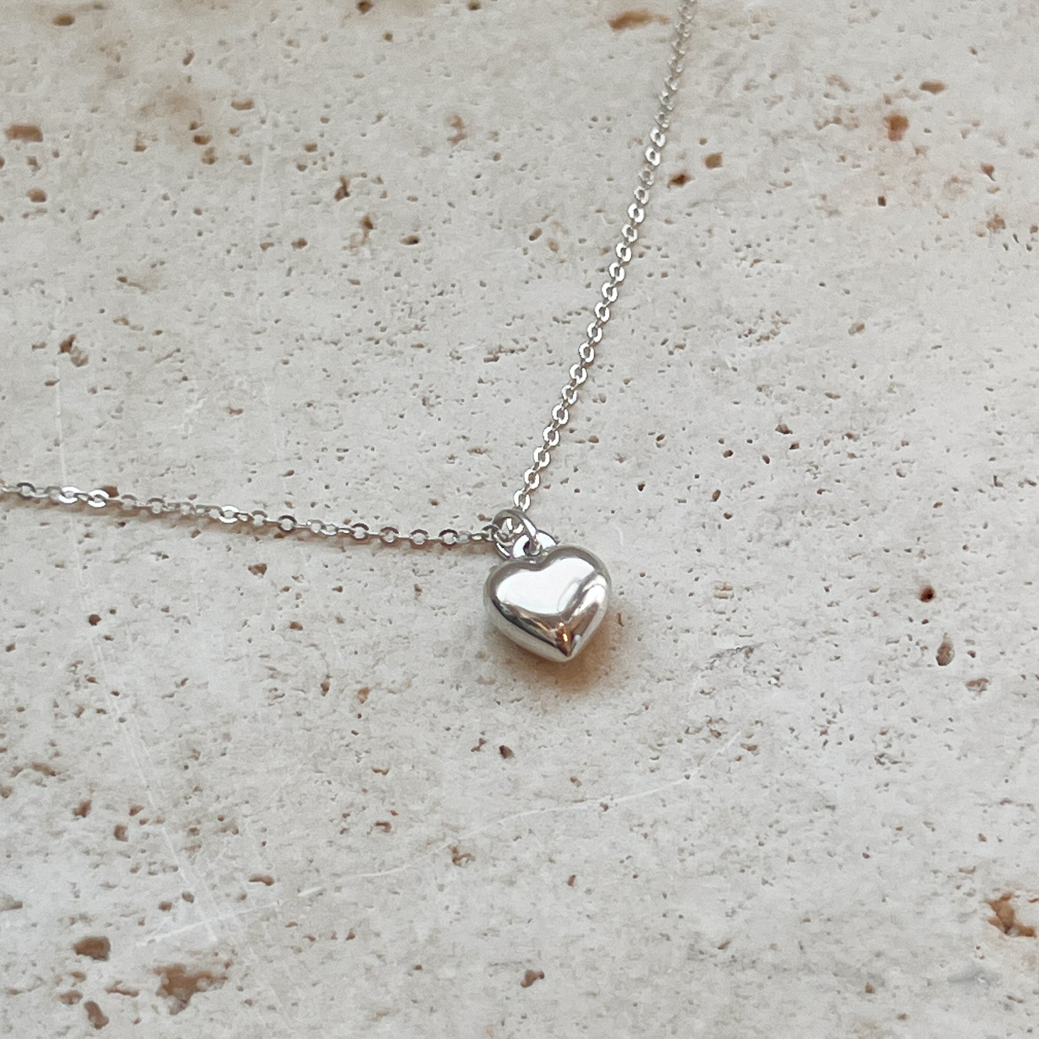 Tiny Silver Heart Necklace