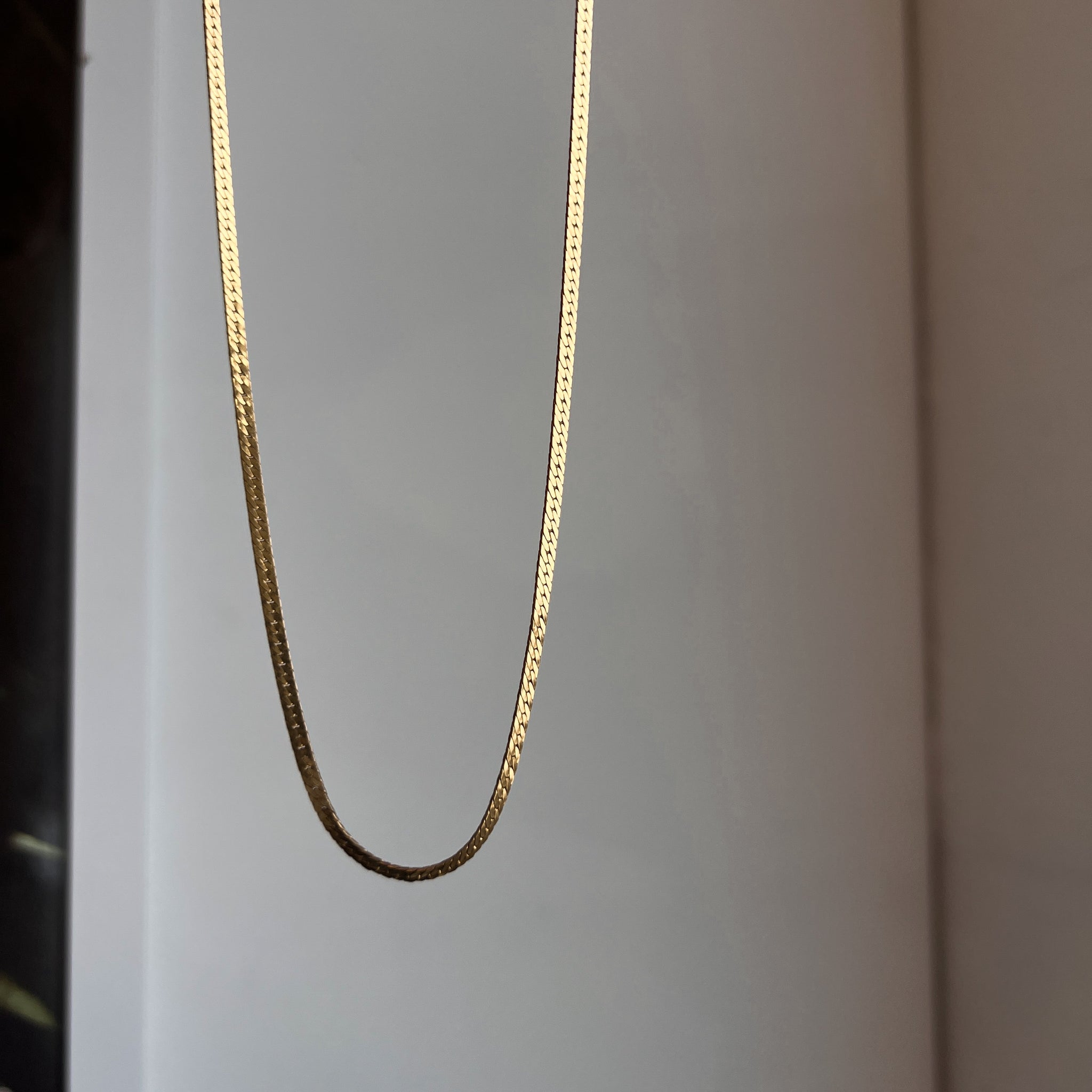 Aura Golden Herringbone Necklace