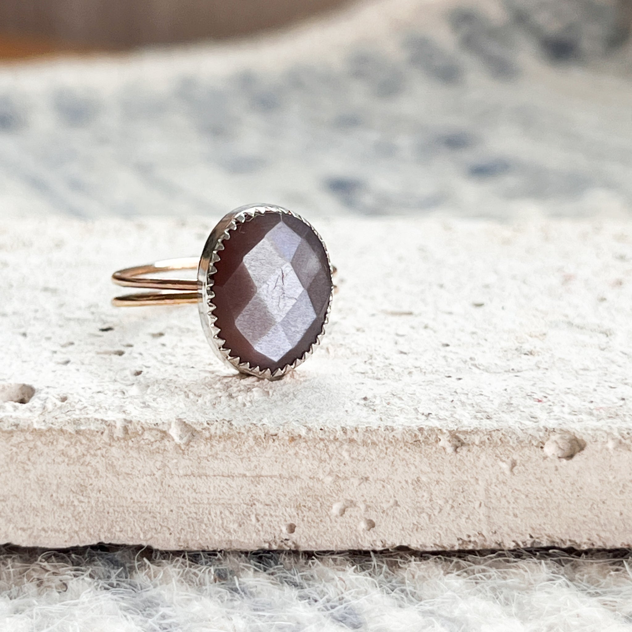 Chocolate Moonstone Ring