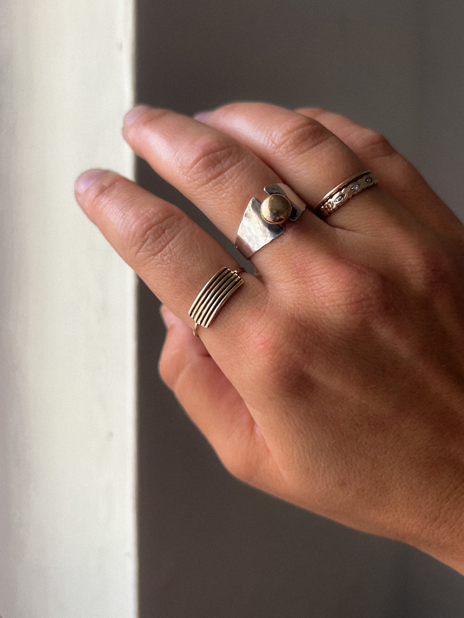 Cleo Hammered Band Ring