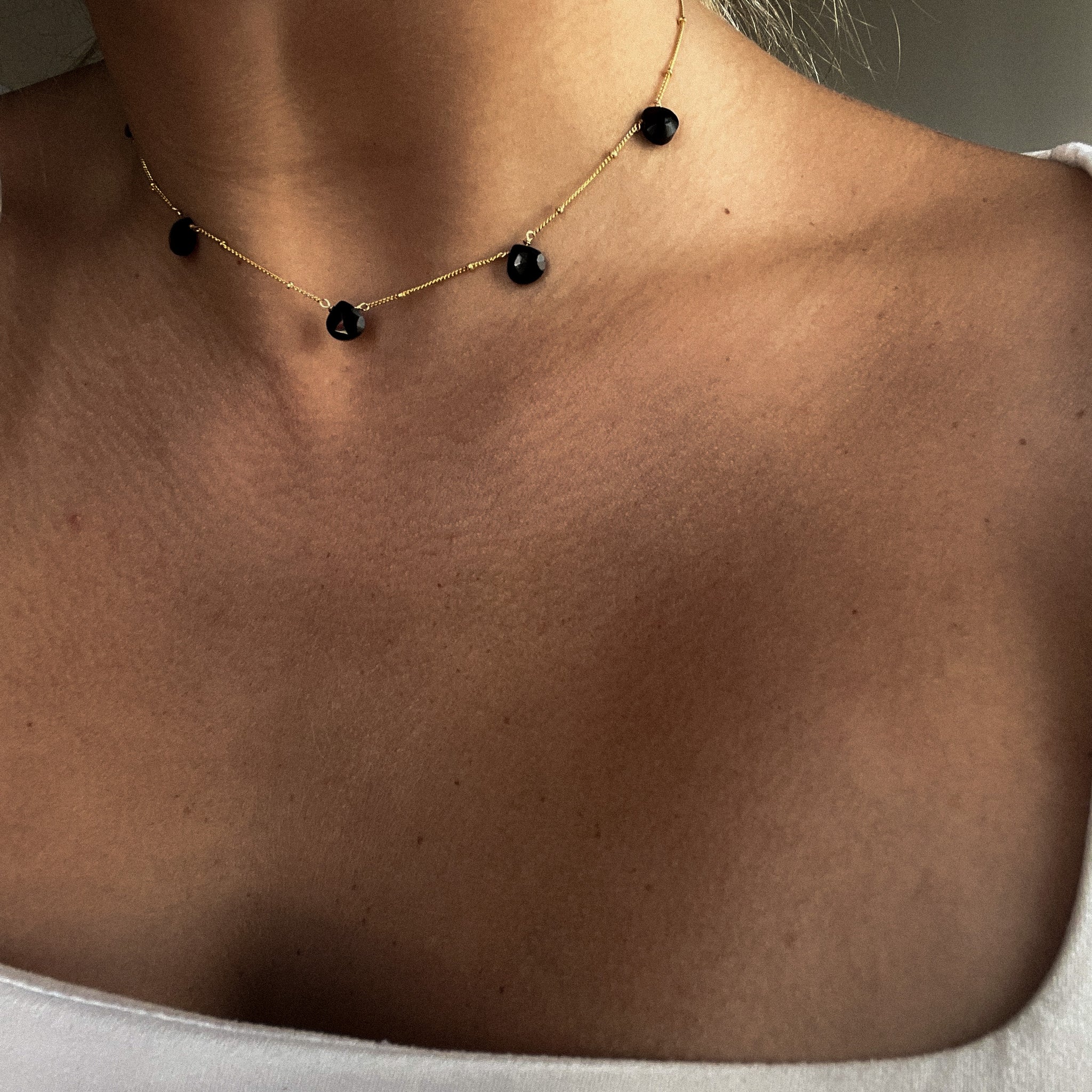 Veroni Onyx Collar Necklace